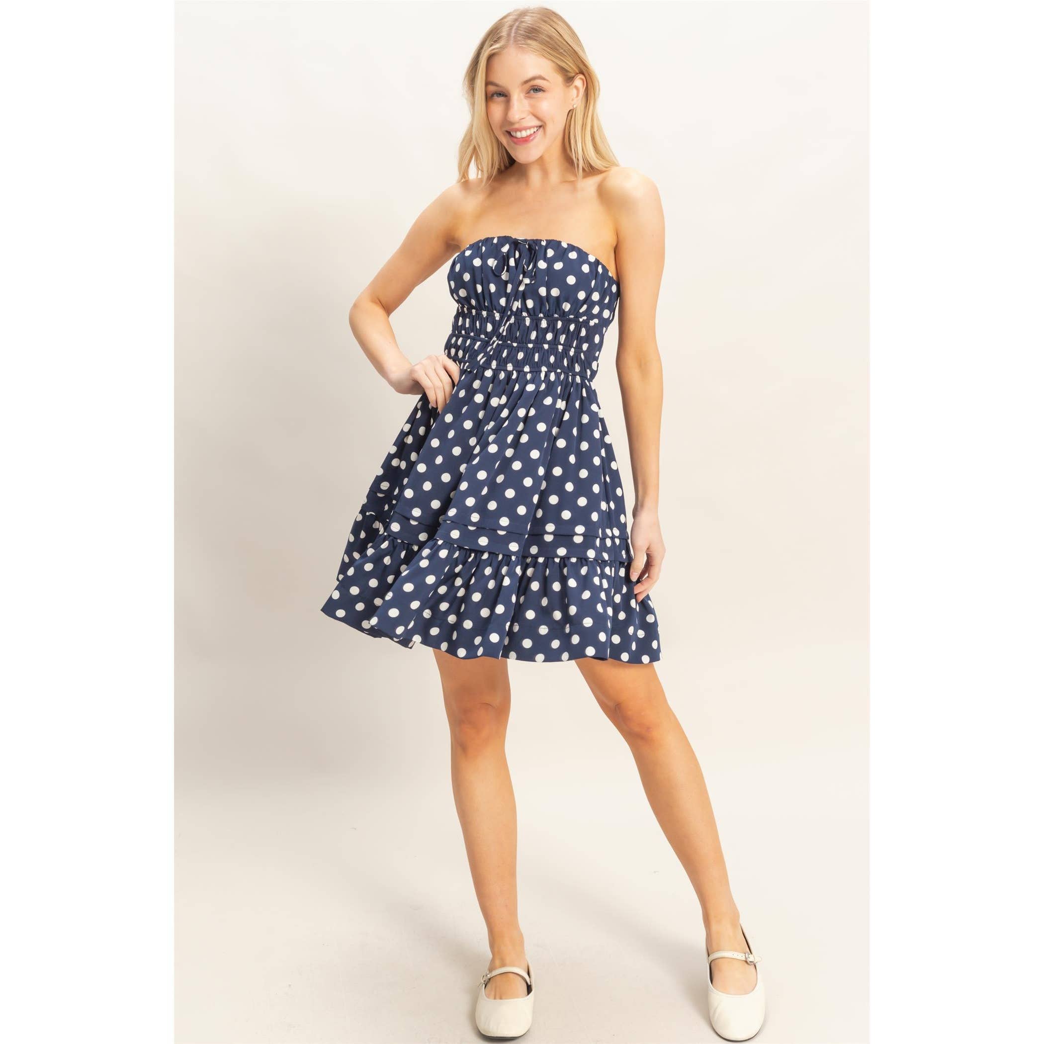 Polka Dot Tube Top Dress