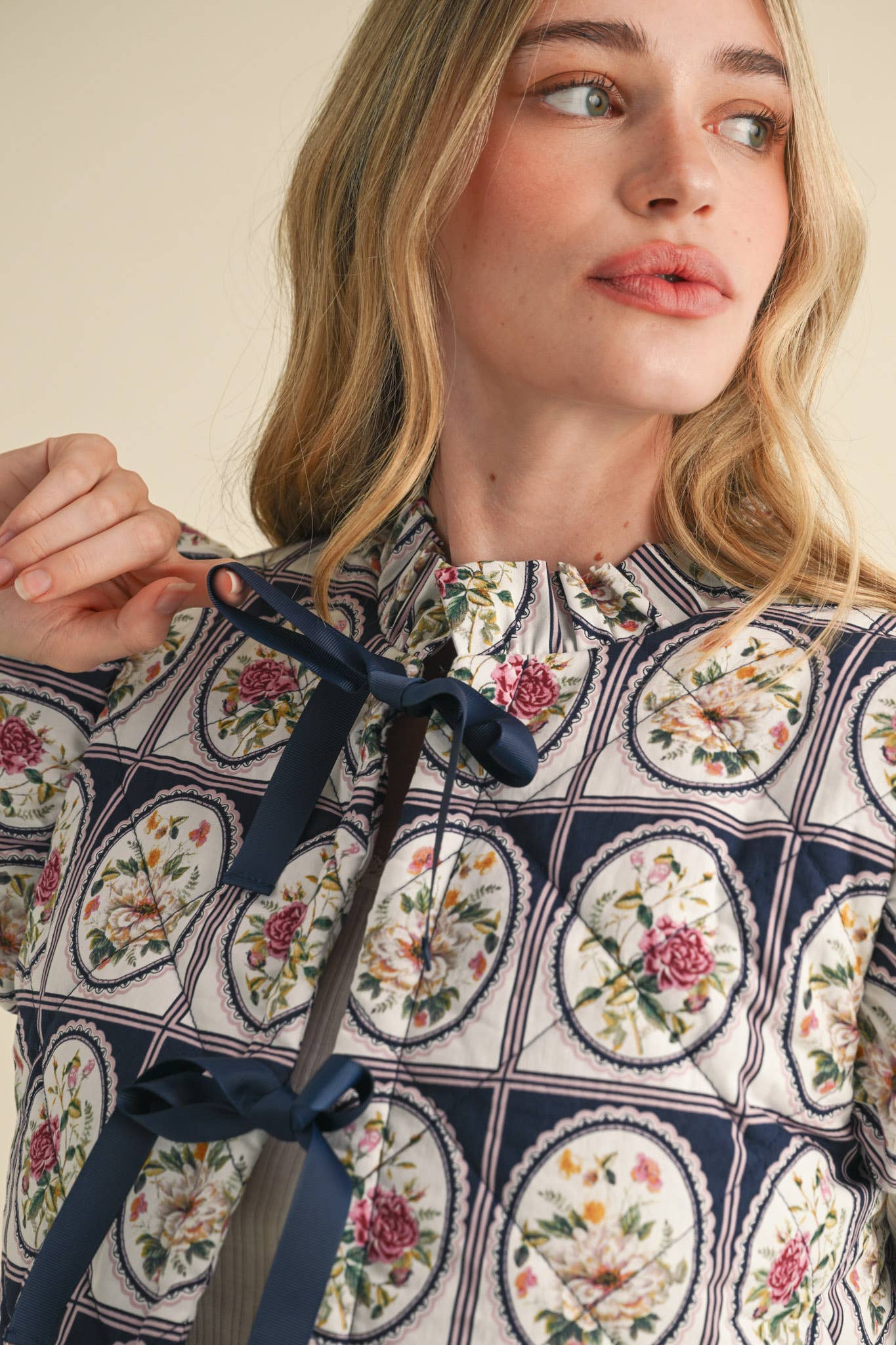 Vintage Flutter Sleeve Floral Puff Vest