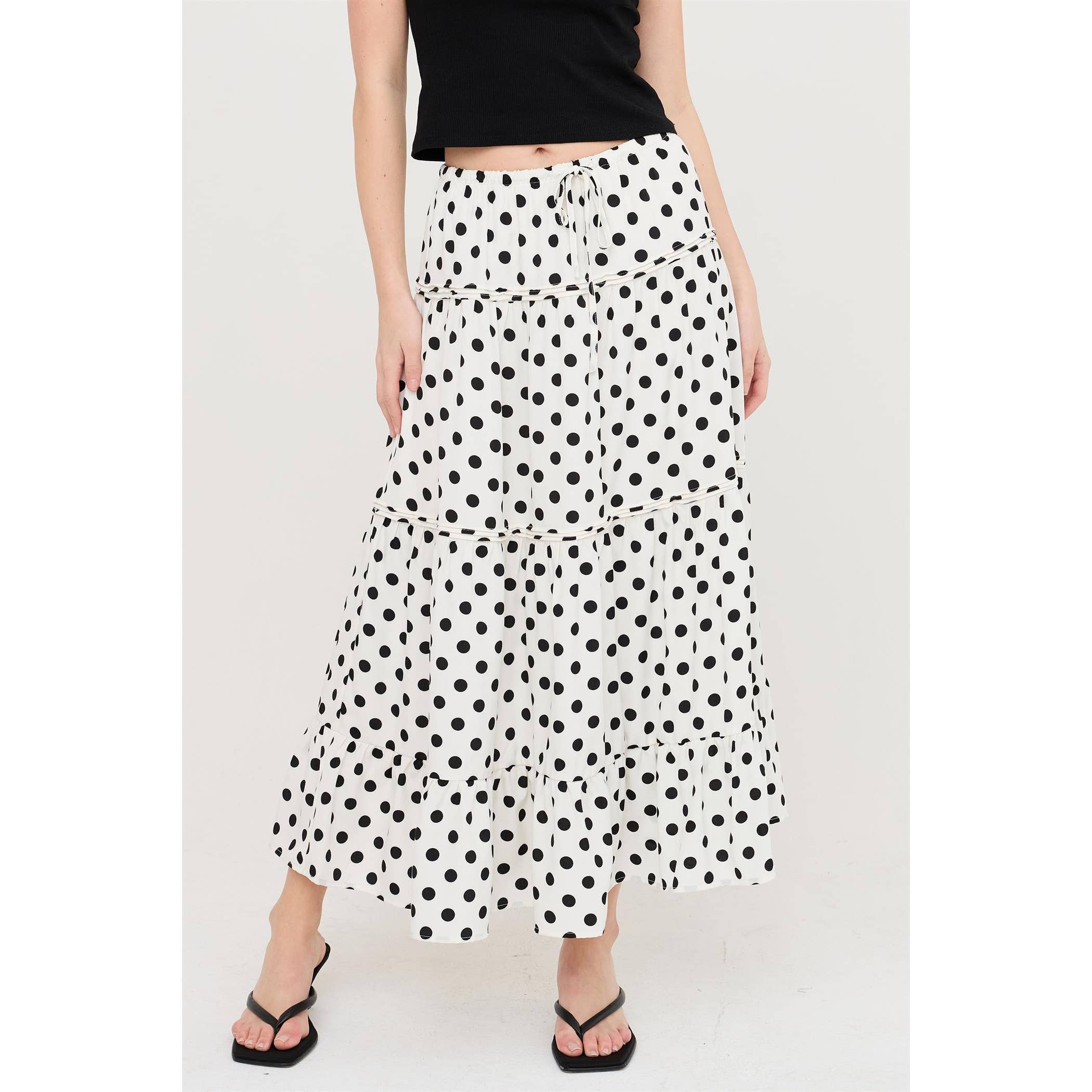 Tiered Polka Dot Skirt