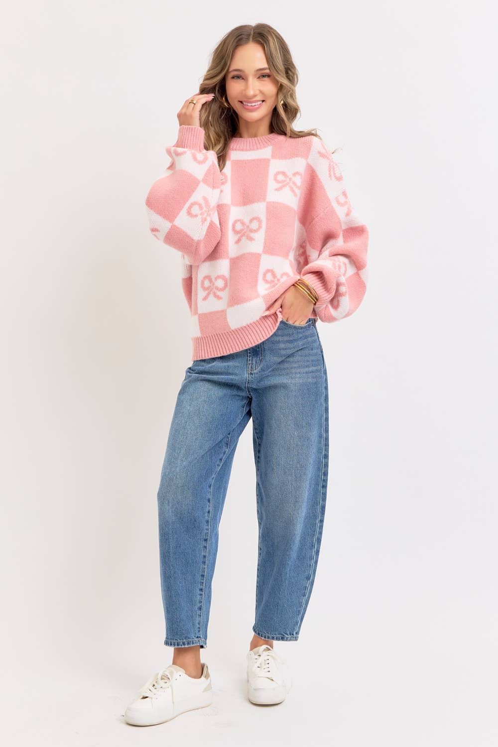 Checkered Holiday Christmas Sweater