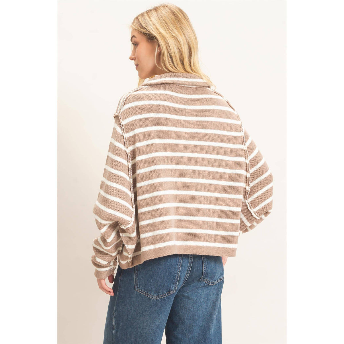 Striped Button Front Cardigan