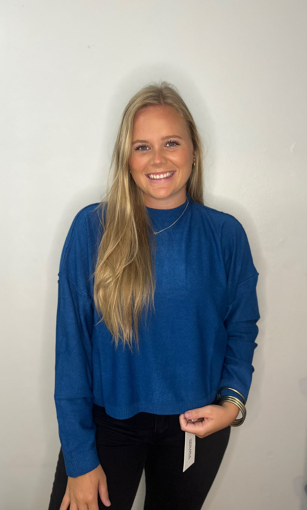 Mock Neck Fall Crop Sweater