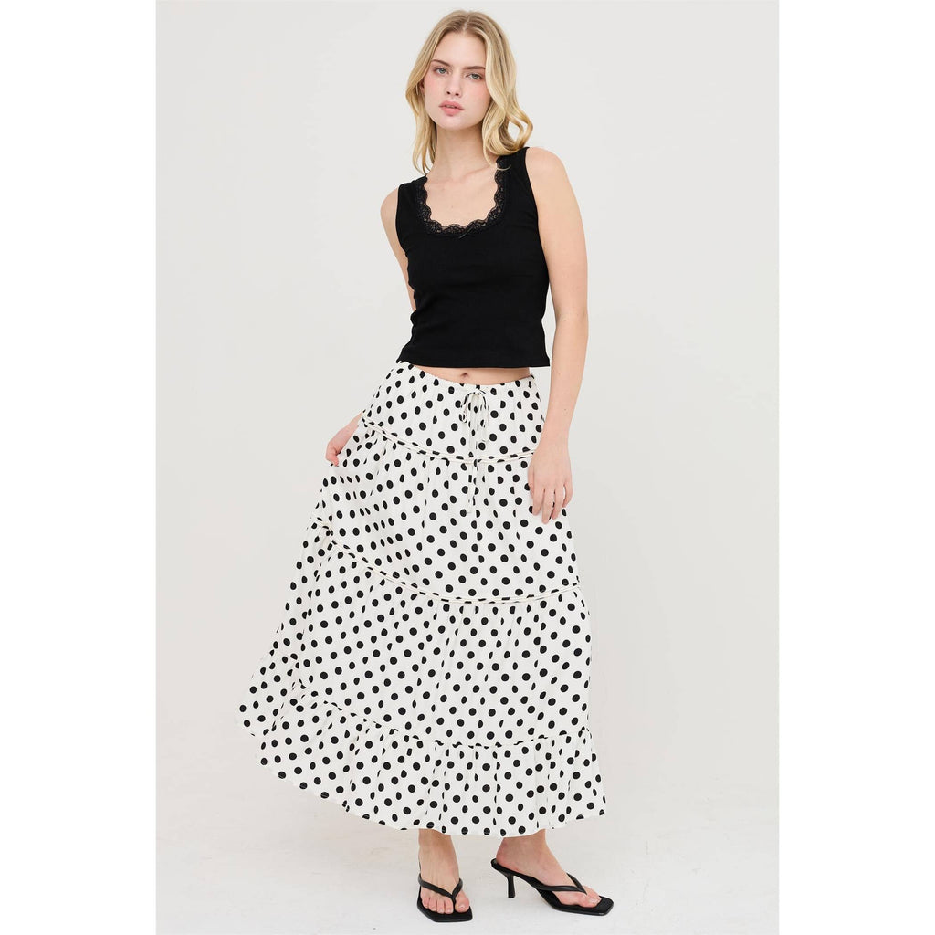 Tiered Polka Dot Skirt