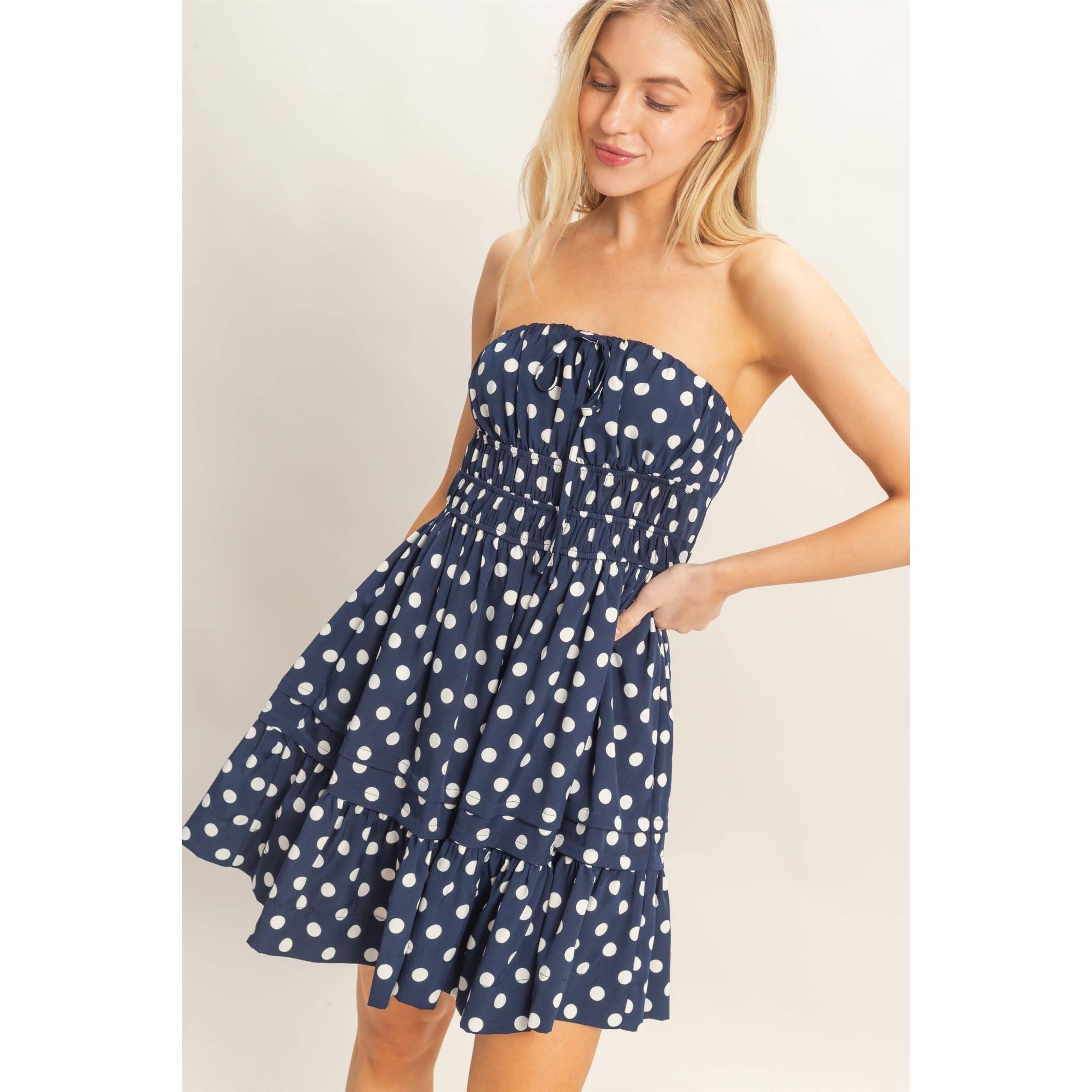 Polka Dot Tube Top Dress
