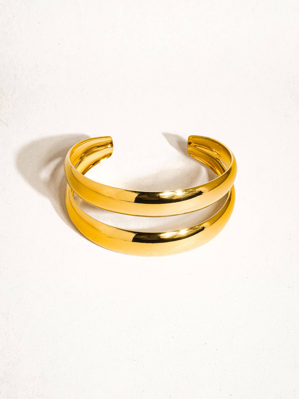Ronan 18K Gold Non-Tarnish Layered Round Bangle