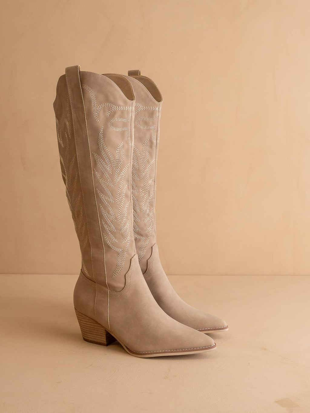 The Samara Cedar Wood | Embroidered Western Tall Boot