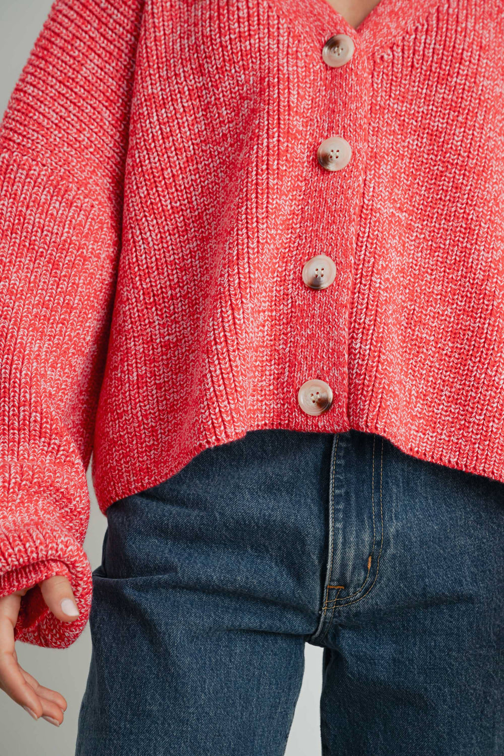 V-neck Button Down Long Sleeve Cardigan