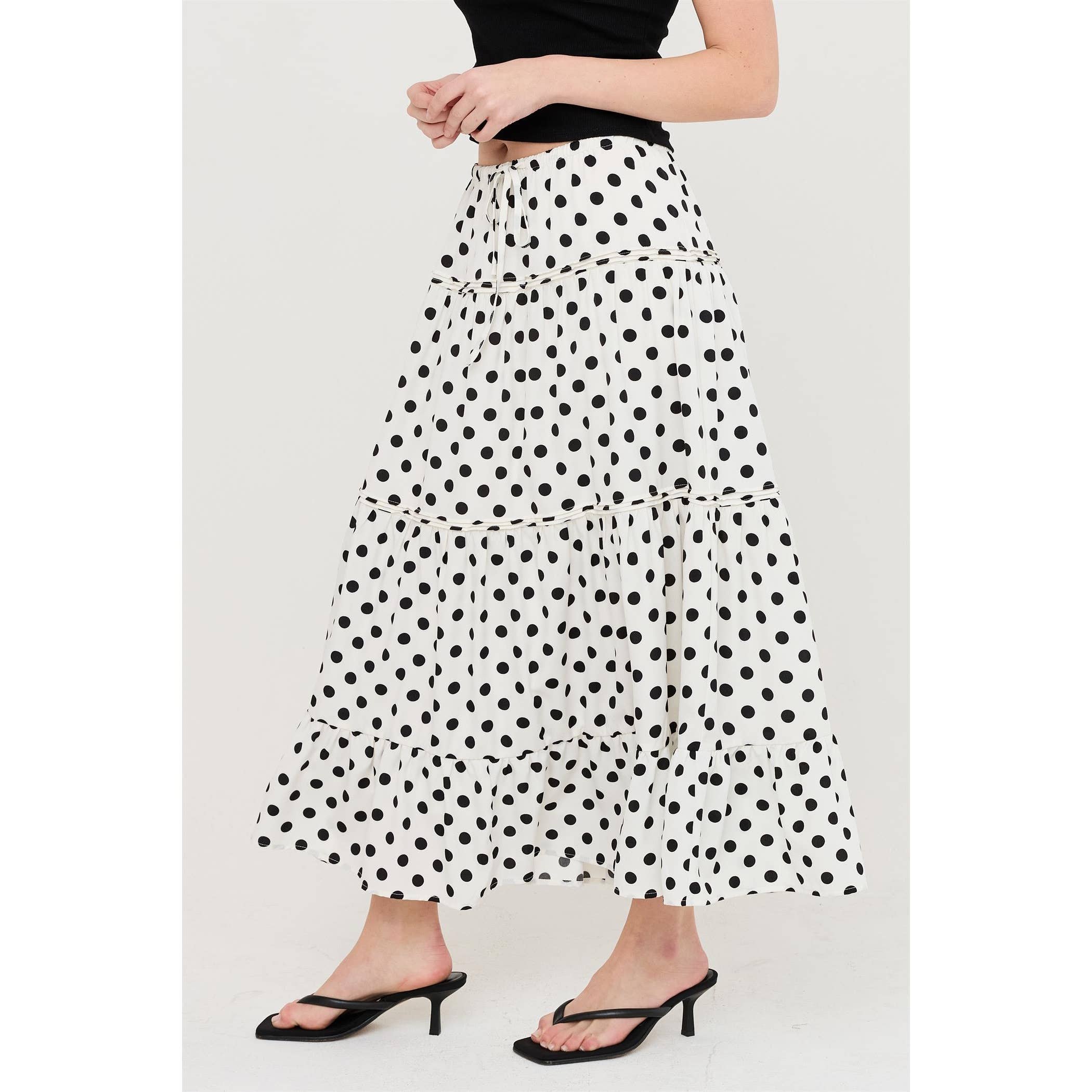 Tiered Polka Dot Skirt