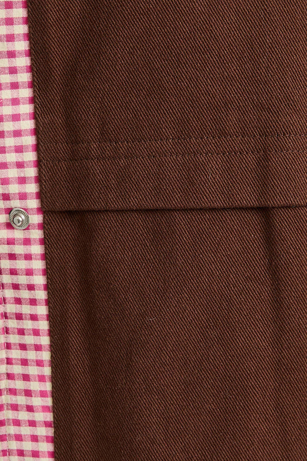 SHACKET WITH GINGHAM CONTRAST DETAILING