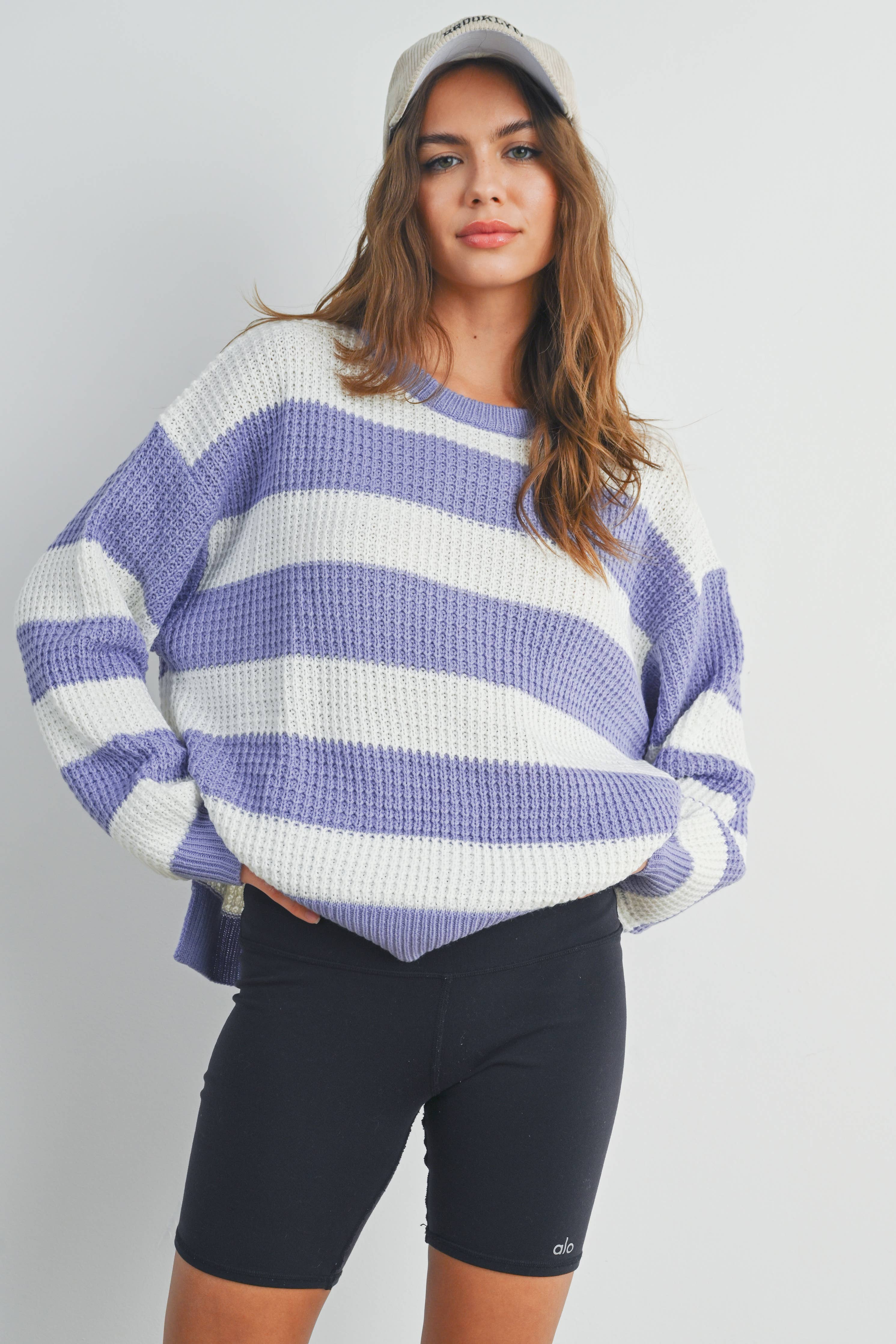 Striped Round Neck Long Sleeve Sweater