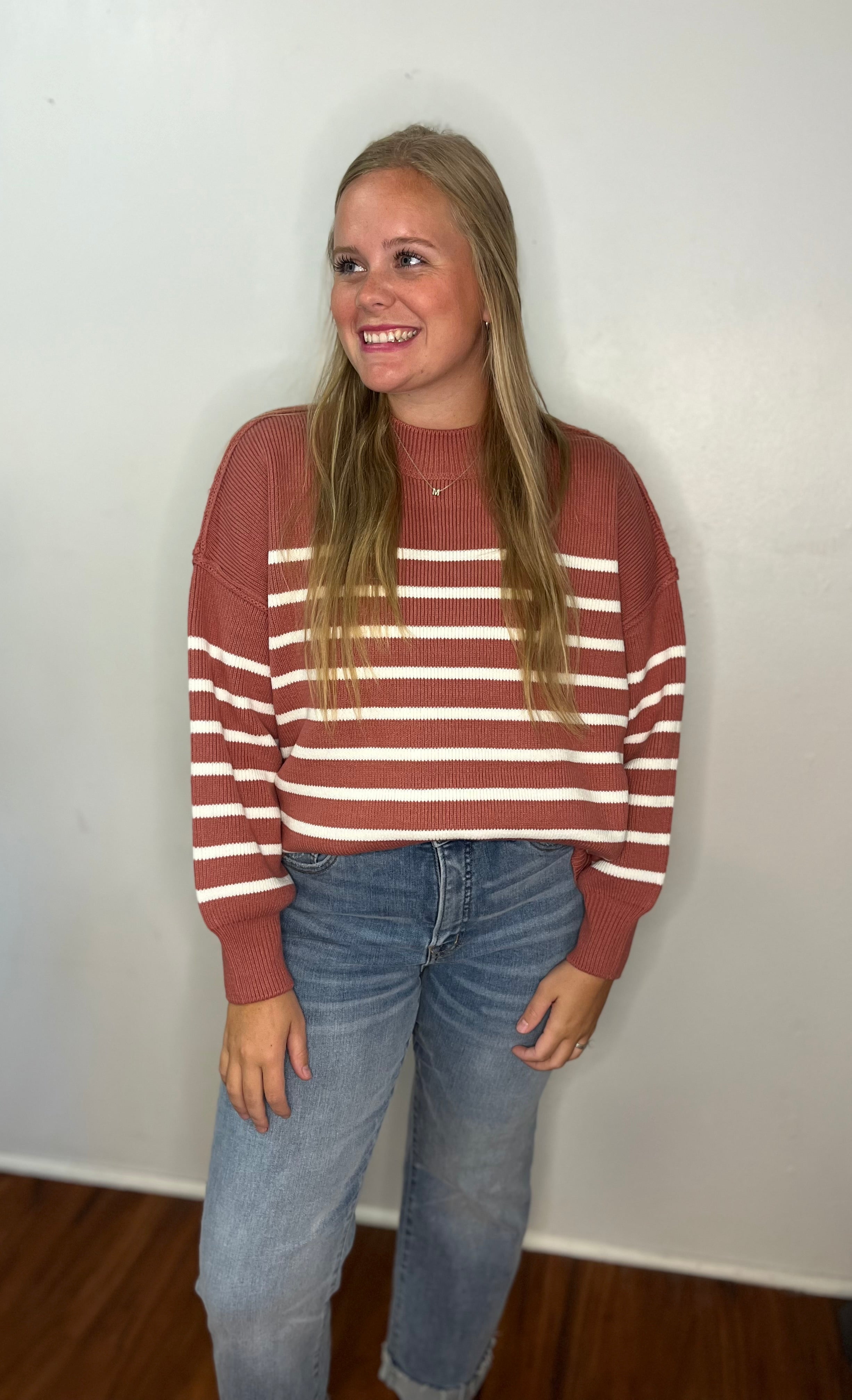 Winter Rose Striped Sweater