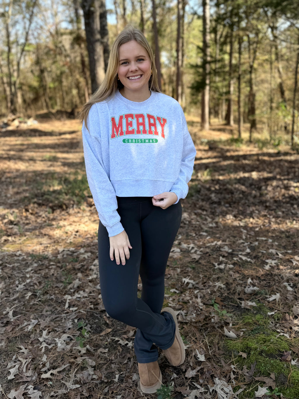 Merry Christmas Short Cropped Sweatshirt