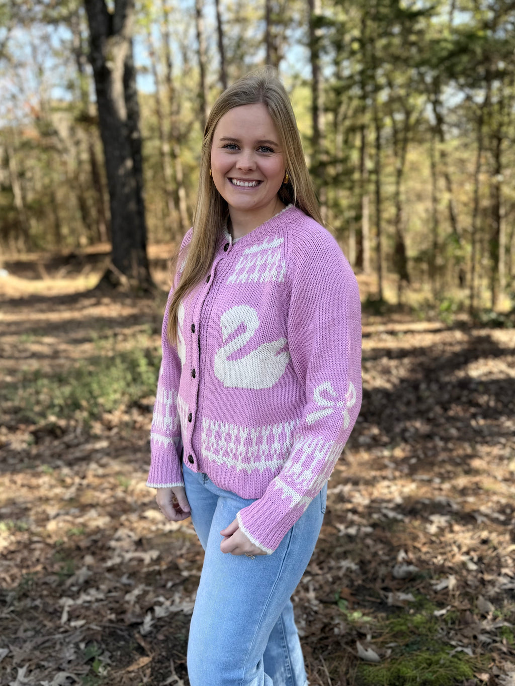 Oversized Graphic Casual Knit Sweater Cardigan