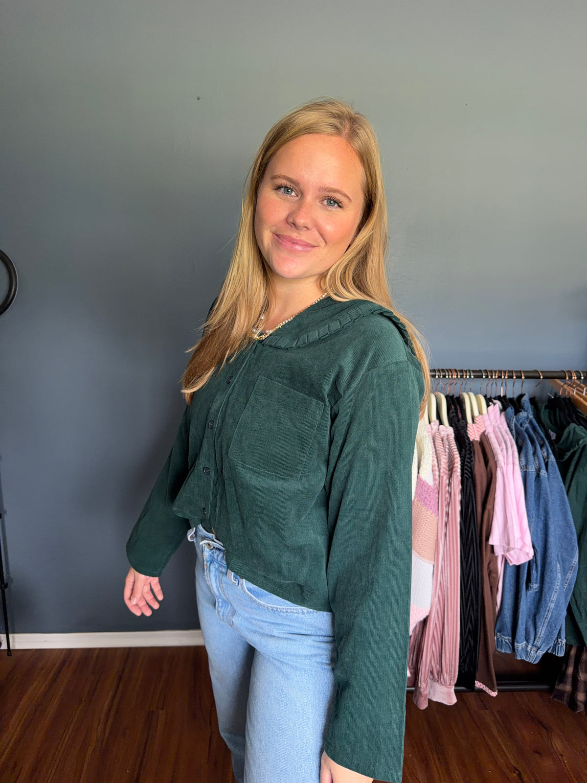 CORDUROY COLLAR TOP