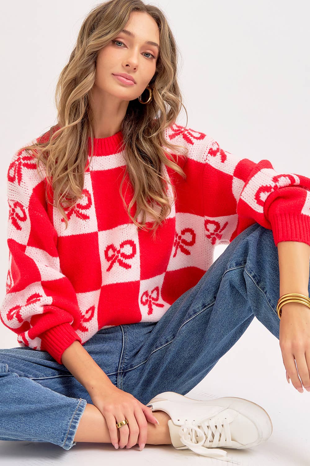 Checkered Holiday Christmas Sweater