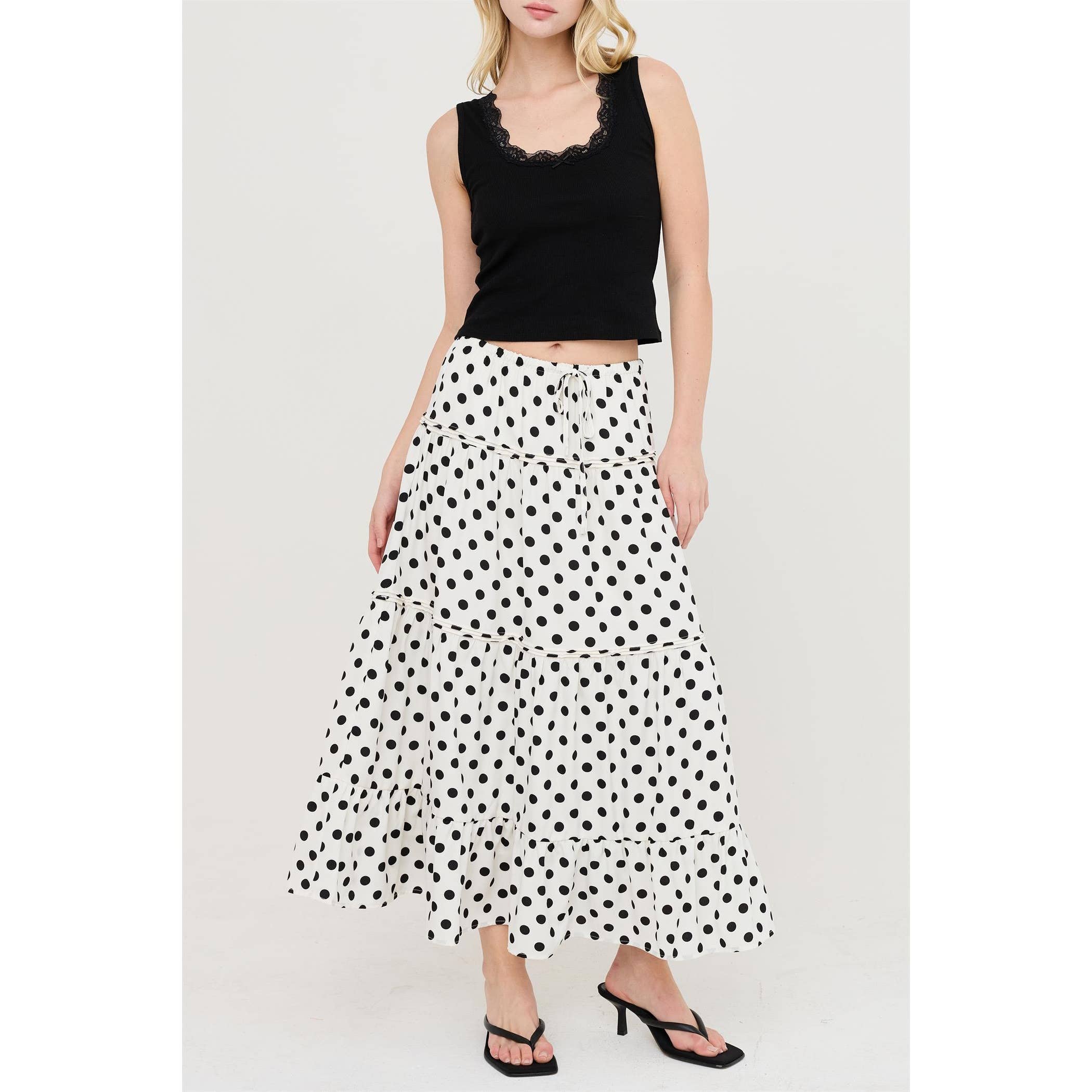 Tiered Polka Dot Skirt
