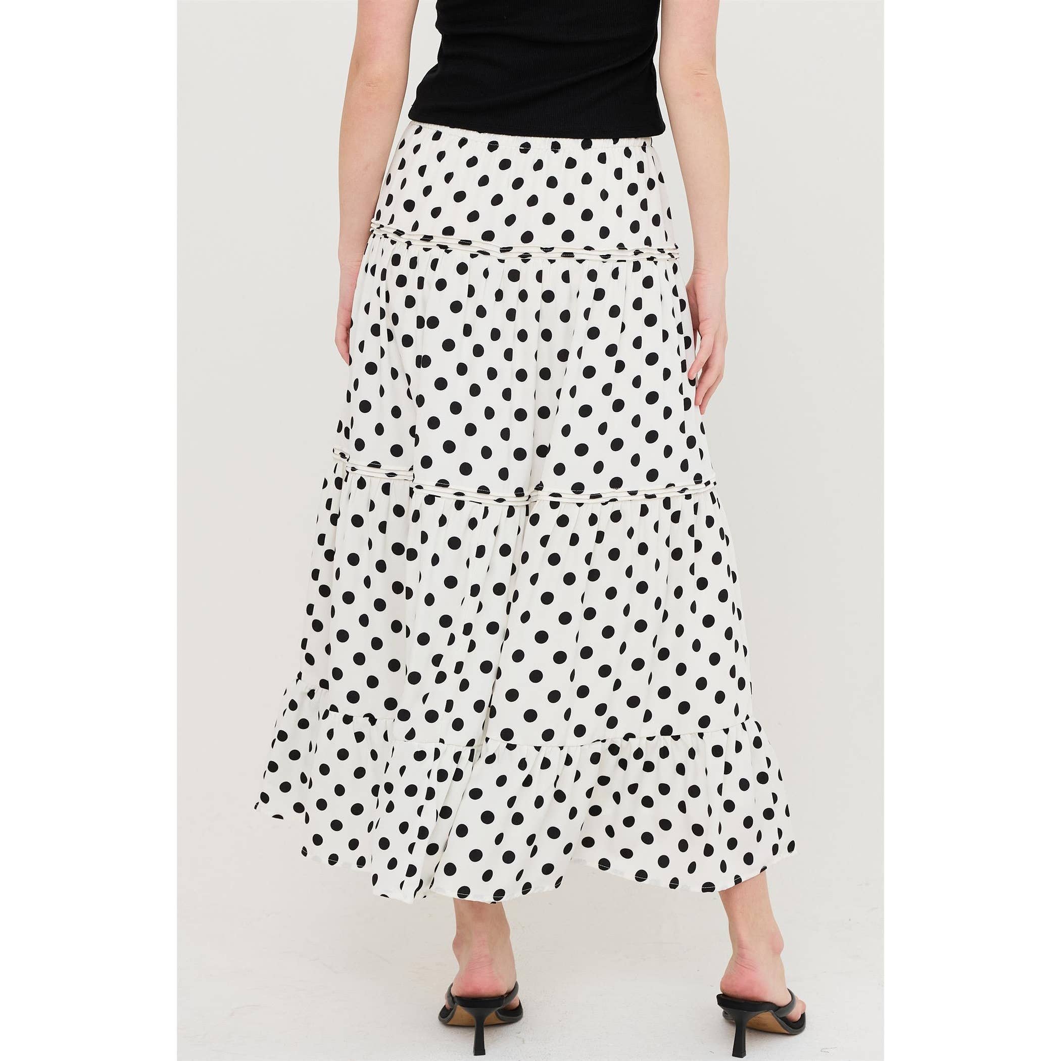 Tiered Polka Dot Skirt