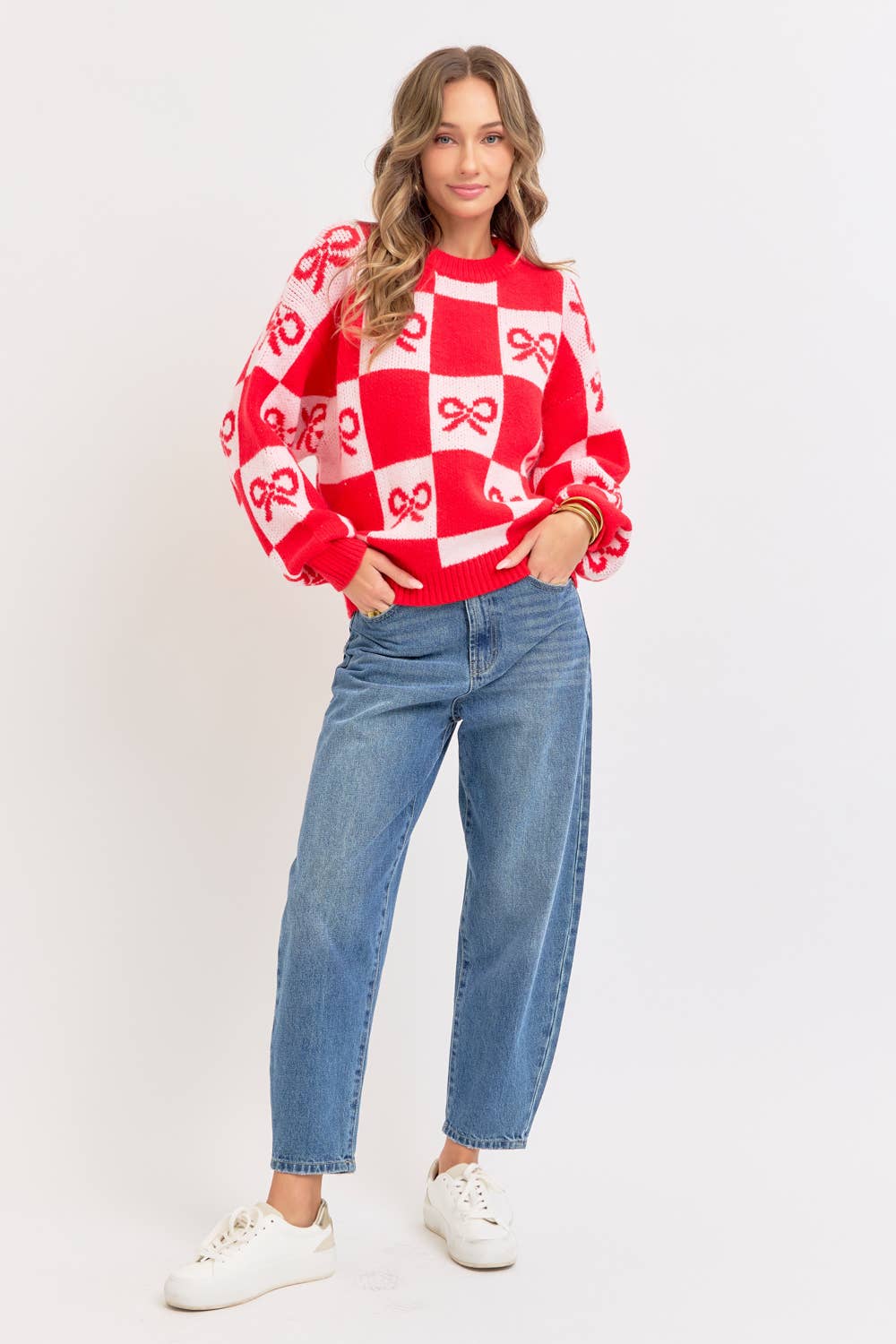 Checkered Holiday Christmas Sweater