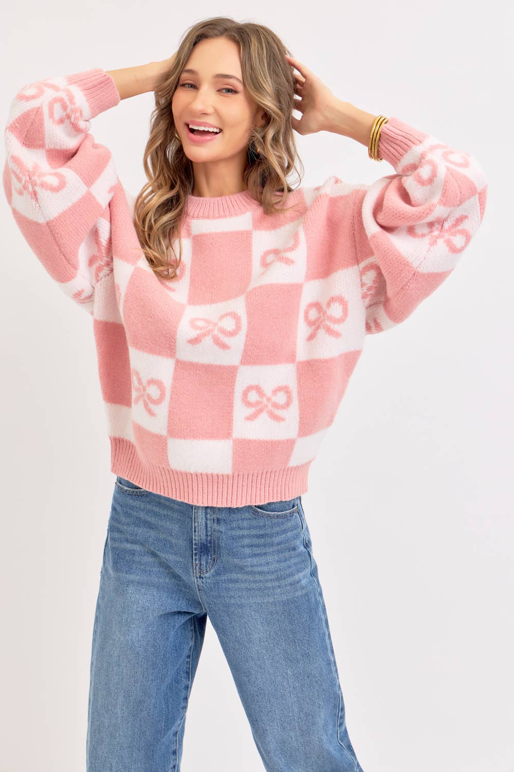 Checkered Holiday Christmas Sweater