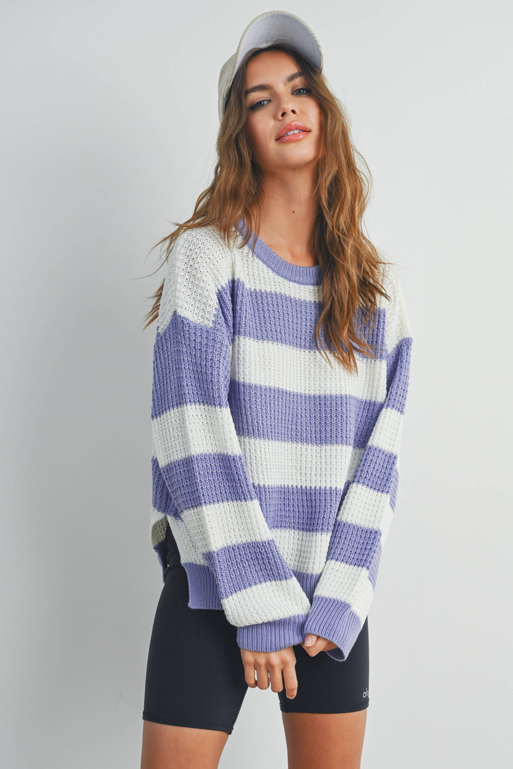 Striped Round Neck Long Sleeve Sweater